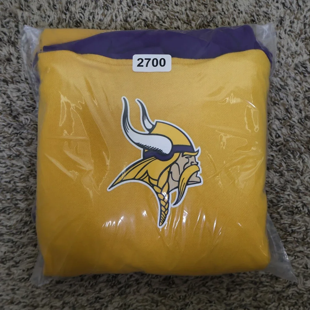 2008 Reebok NFL Minnesota Vikings Hoodie Size XL‎ Gameday Purple Gold